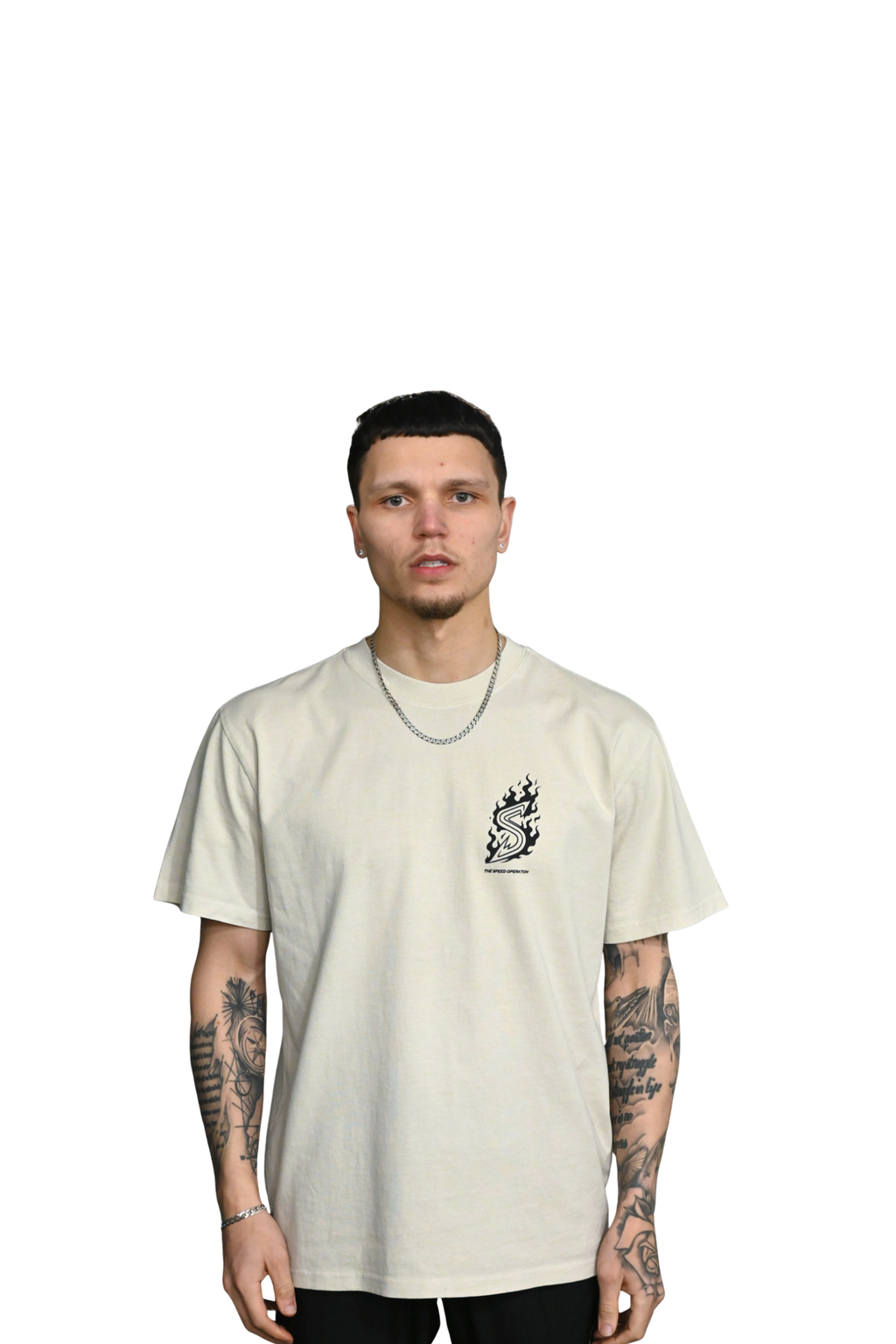 Flame T-Shirt - Faded Bone