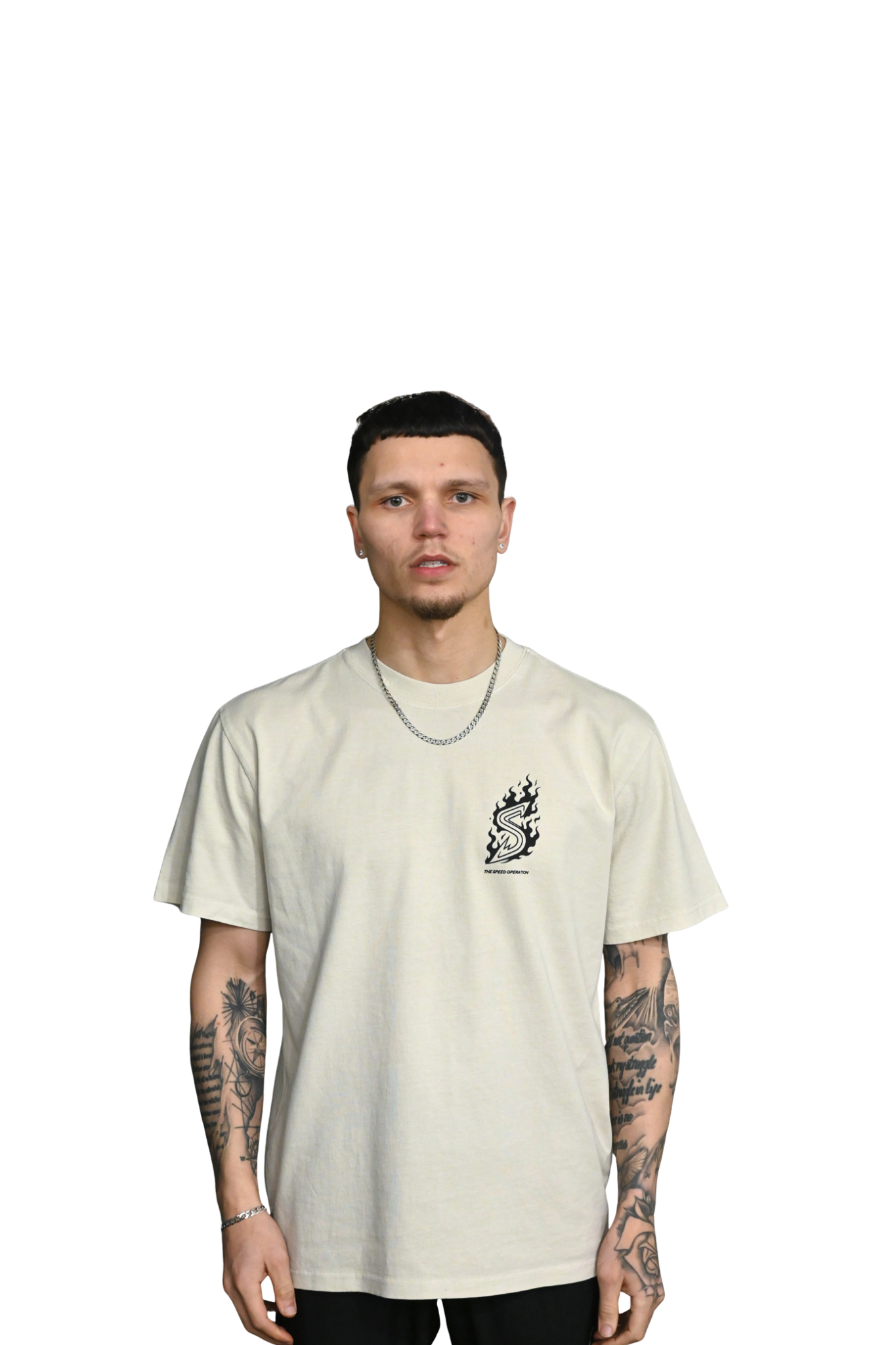 Flame T-Shirt - Faded Bone